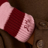 String Mittens Pink & Red Stripe