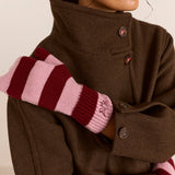 String Mittens Pink & Red Stripe