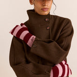 String Mittens Pink & Red Stripe