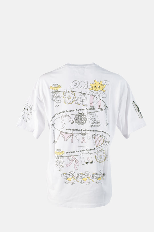 Sundried Washing Line Boyfriend Tee White