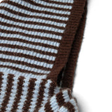 Tie Front Hood Blue & Choc Stripe