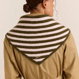 Triangle Scarf Olive & Pink Stripes