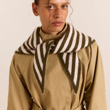 Triangle Scarf Olive & Pink Stripes