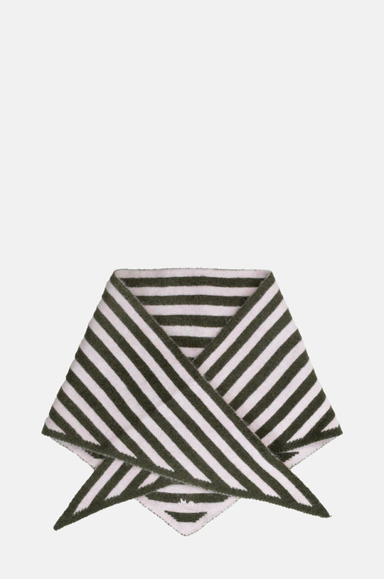 Triangle Scarf Olive & Pink Stripes