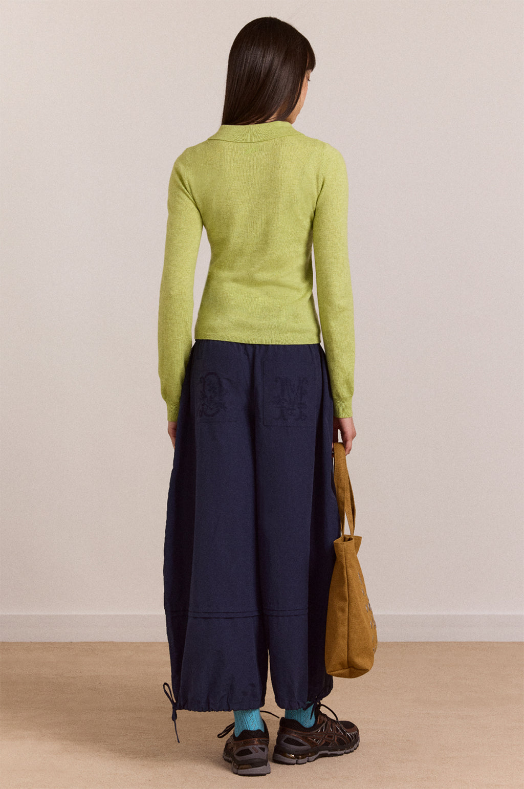 Voula Wool and Cashmere Blend Cardigan Lime