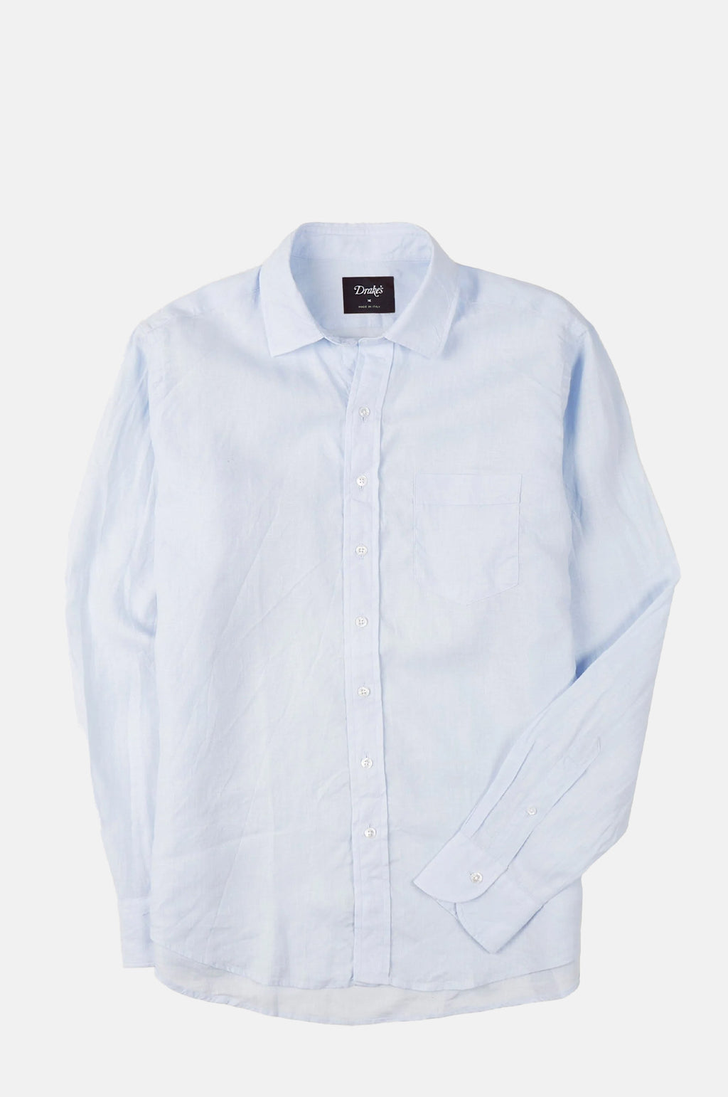 Drake's The Linen Summer Shirt Sky Blue.