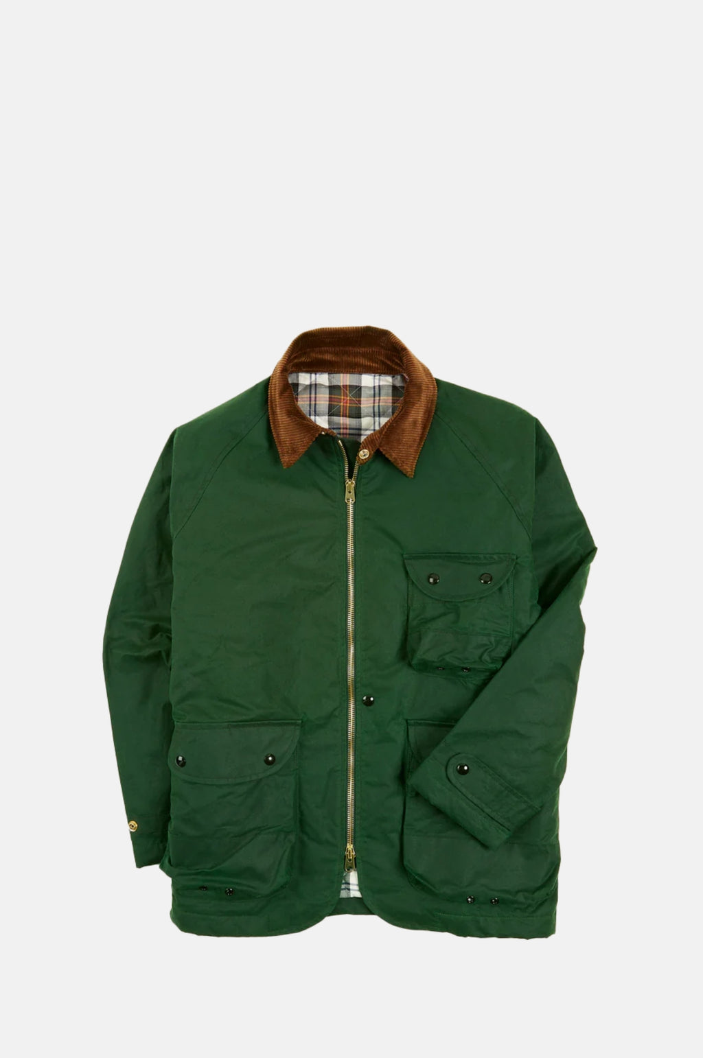 Drake's Emerald Green Waxed Coverall Jacket.
