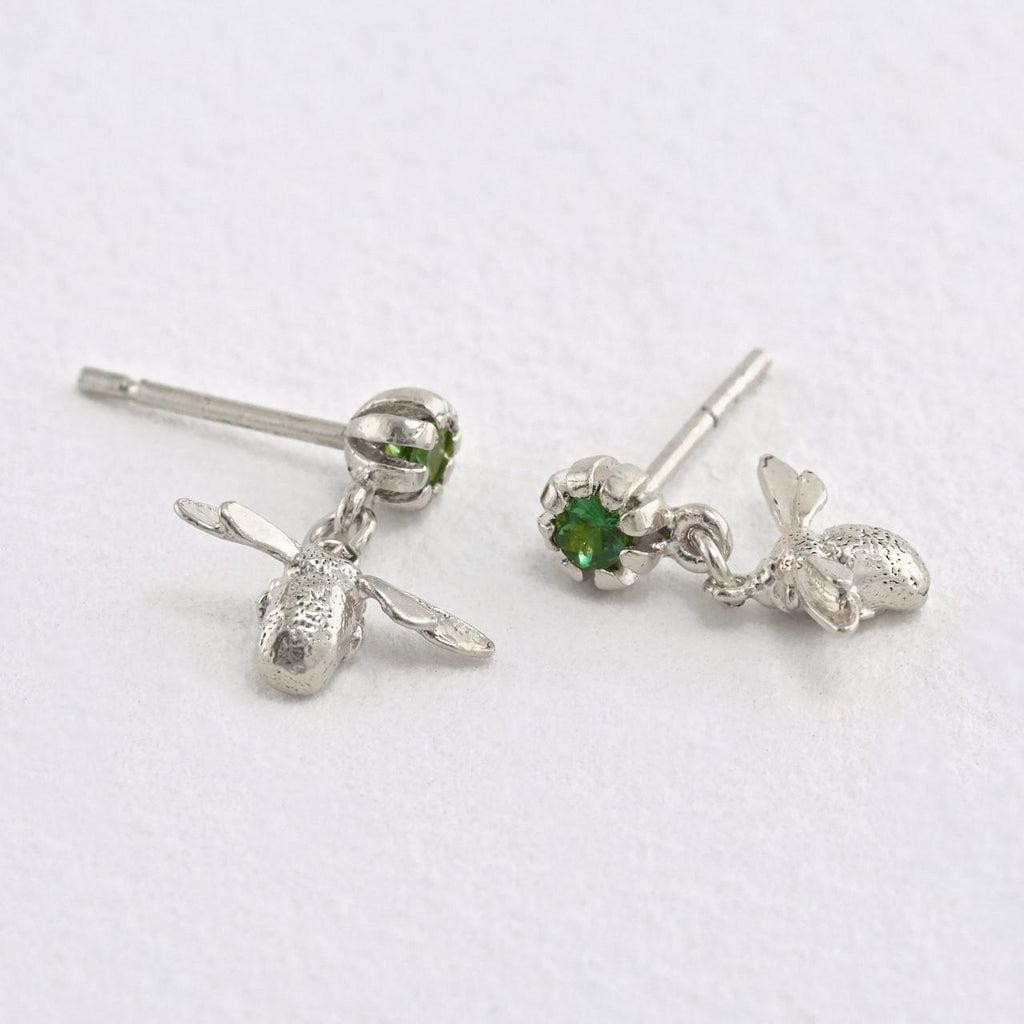 A.M. Earth Day Bee Earrings Silver
