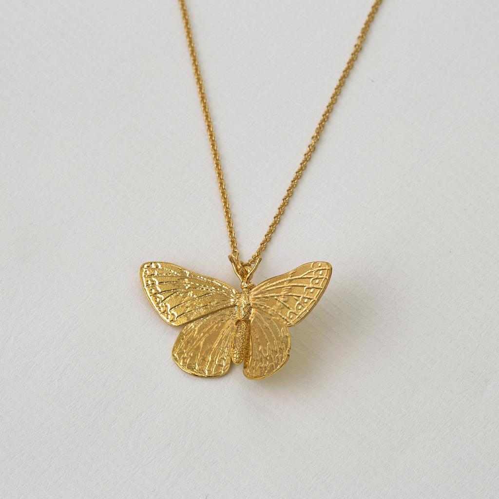 A.M. Duke of Burgundy Butterfly Necklace Gold