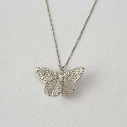 A.M. Duke of Burgundy Butterfly Necklace Silver