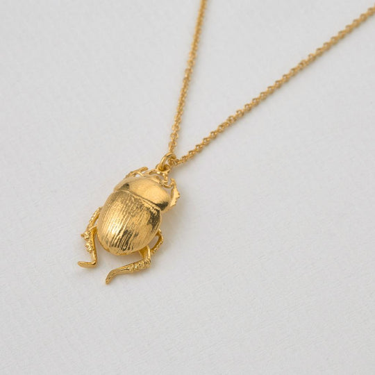 A.M. Dor Beetle Necklace Gold