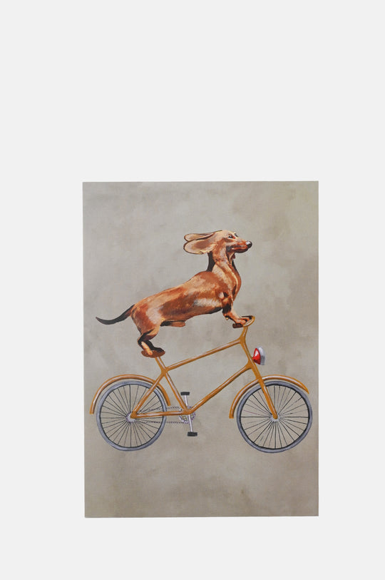 Dachshund On Bicycle Card