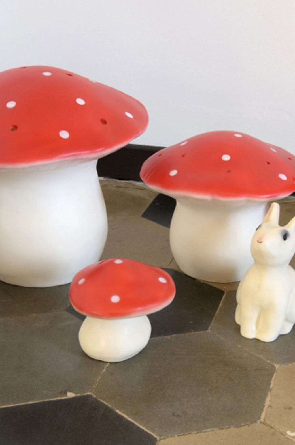 Medium Mushroom Lamp Red