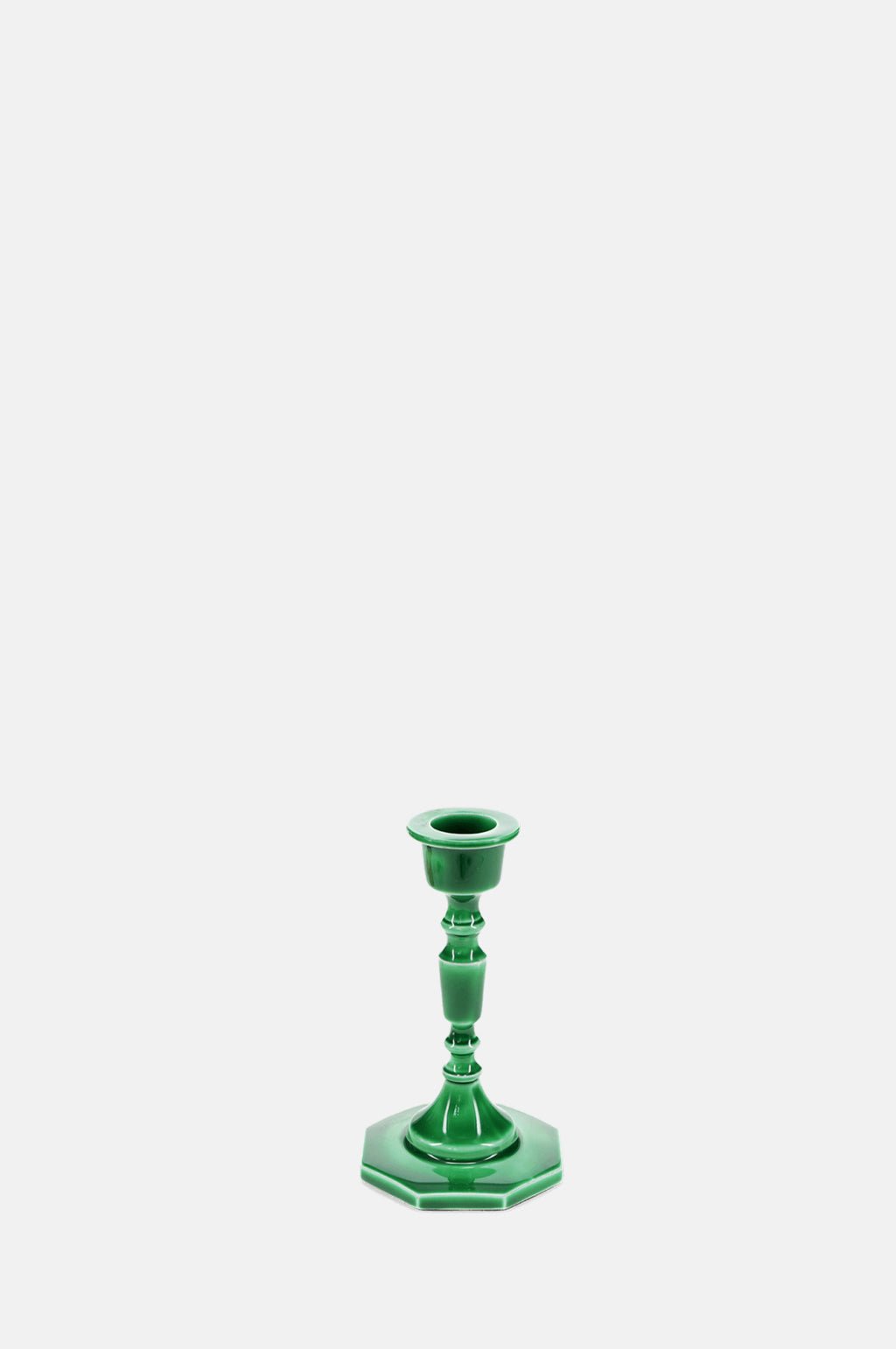 Enamel Candlestick 13cm Dark Green.
