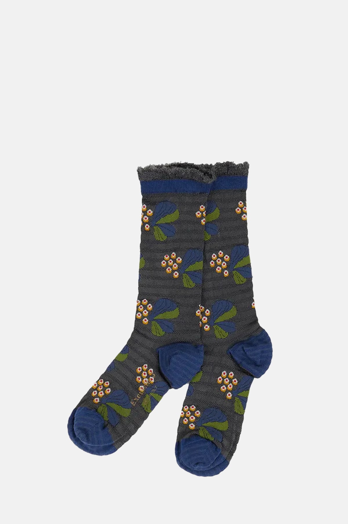 Exquisite J Berries Subtle Stripe Socks Green.
