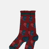 Exquisite J Berries Subtle Stripe Socks Red.