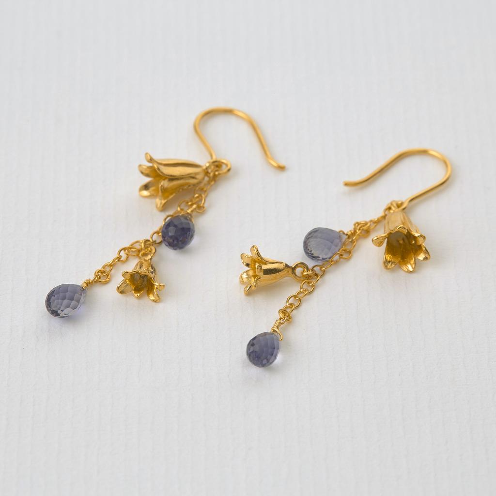 A.M. Bluebell Drop Earrings Gold