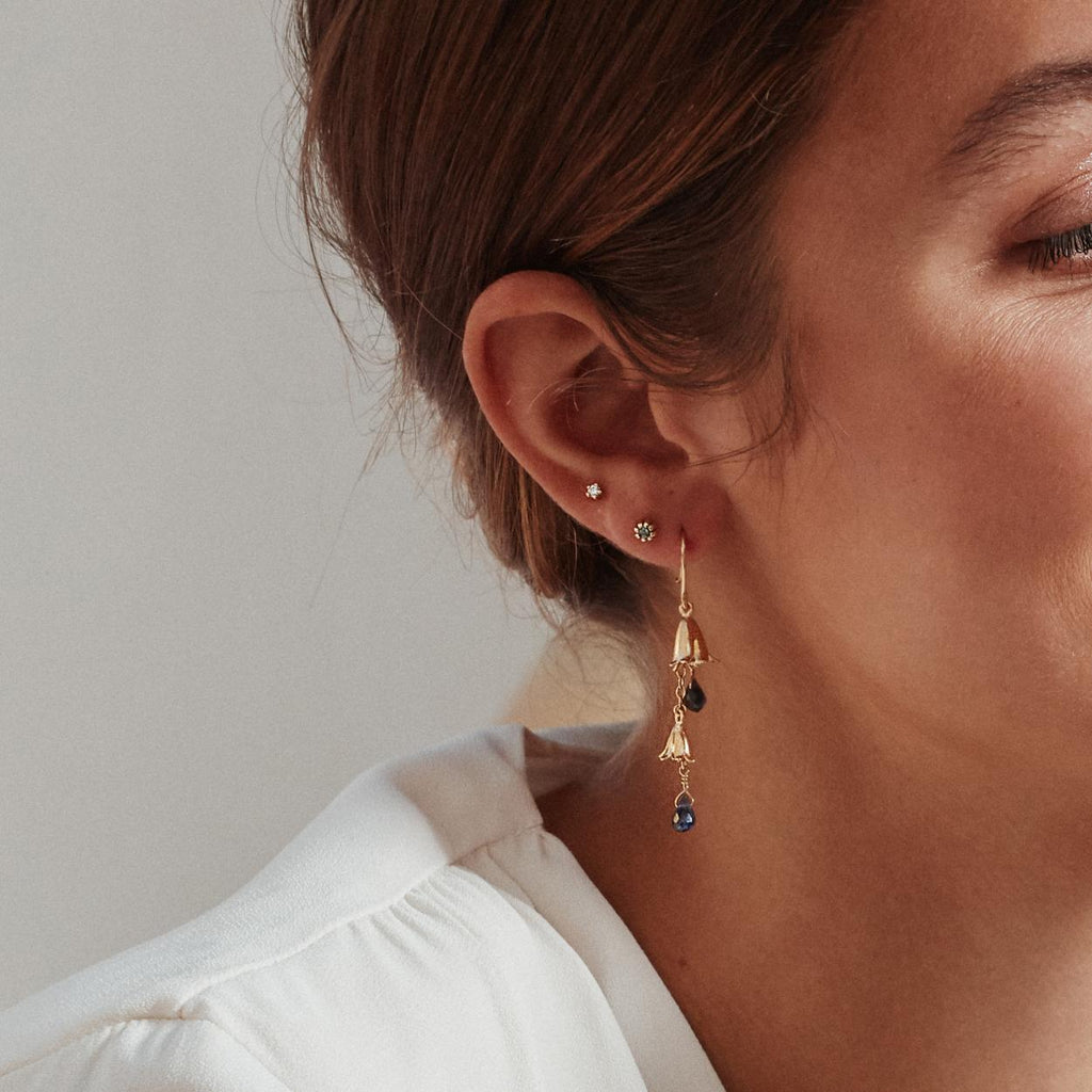 A.M. Bluebell Drop Earrings Gold