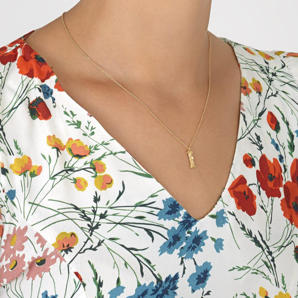 A.M. Floral Alphabet I Necklace Gold