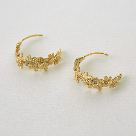 A.M. Wildrose Wide Hoop Earrings Gold
