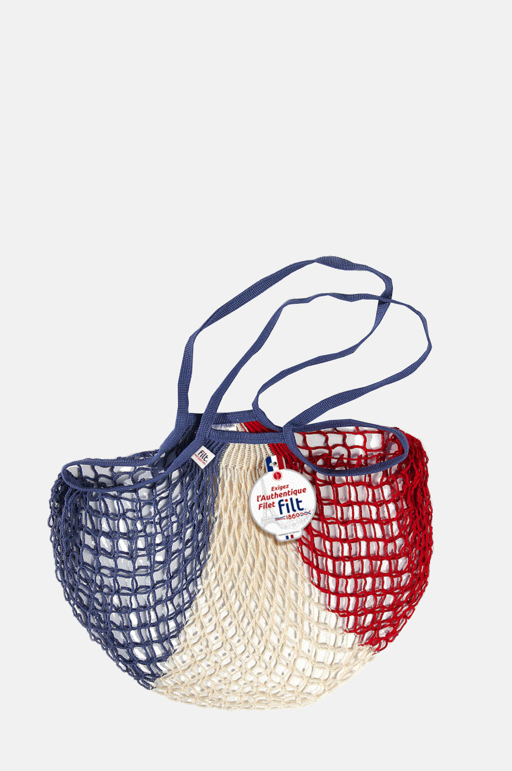 Filt 1860 Net Shopping Bag Large Handle Blue Blanc Rouge.