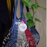 Net Shopping Bag w/Large Handle Bleu Blanc Rouge