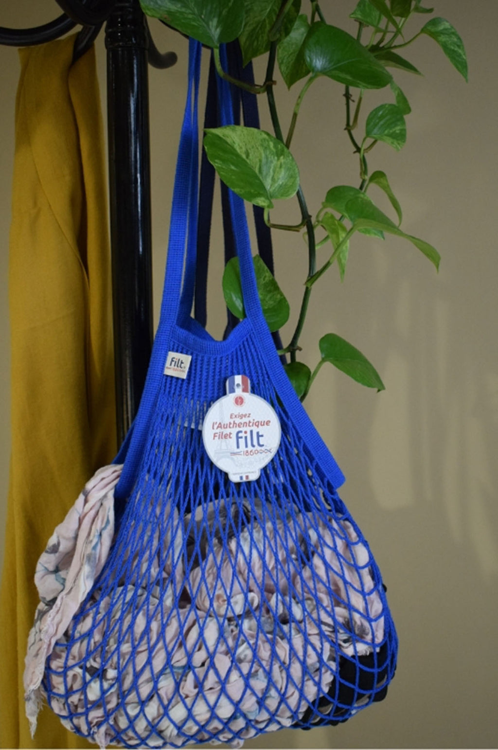 Net Shopping Bag w/Large Handle Bleu Matisse