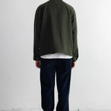 Cropped Winter Coat Olive Brushed Wool