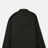 Cropped Winter Coat Olive Brushed Wool