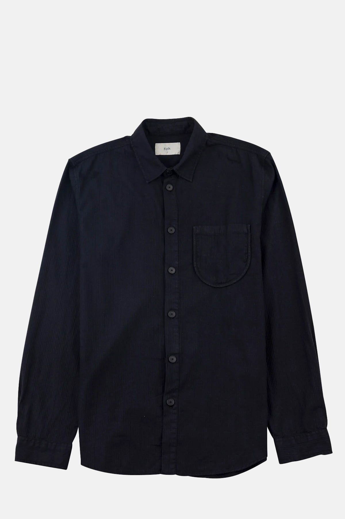 Folk Herringbone Curve Shirt Soft Black.