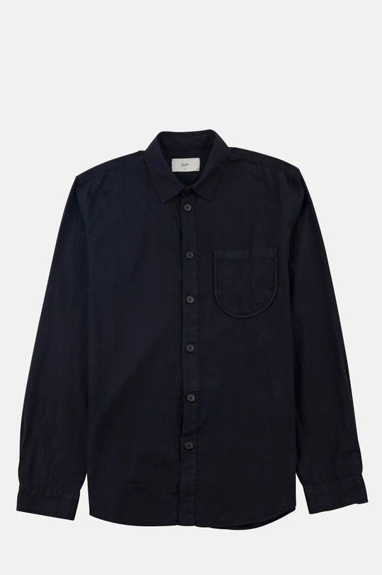 Herringbone Curve Shirt Soft Black
