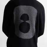 Slouch Crew Black Charcoal Cast Intarsia