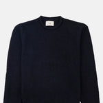 Folk Slouch Crew Black Charcoal Cast Intarsia.