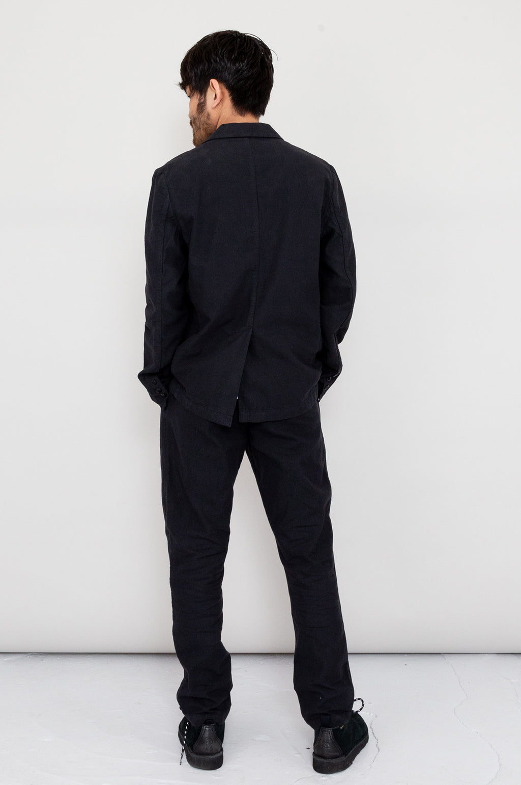 Cotton Linen Blazer Soft Black