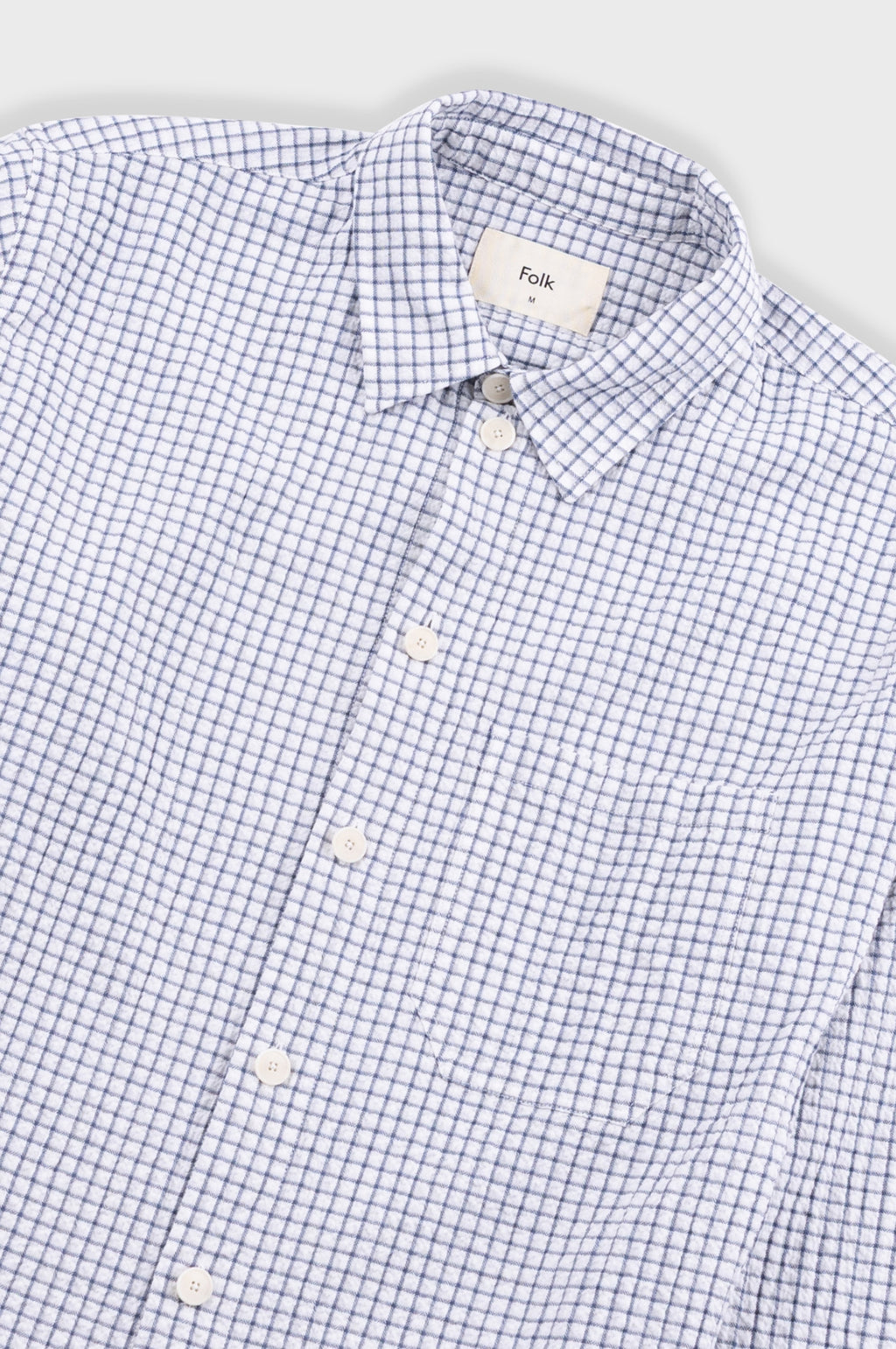 Easy Fit Shirt Soft Blue Mini Check
