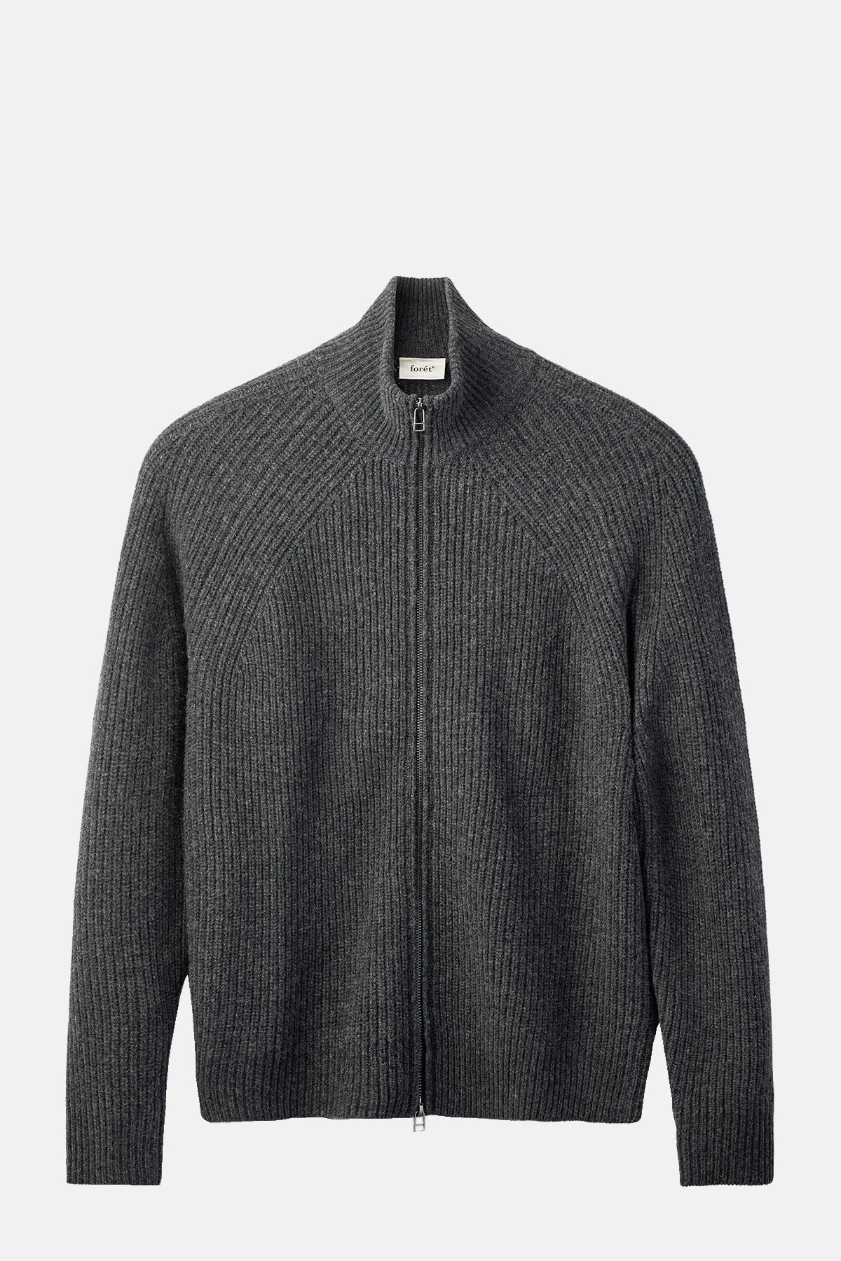 Foret Delta Wool Zip Jacket Dark Grey Melange.
