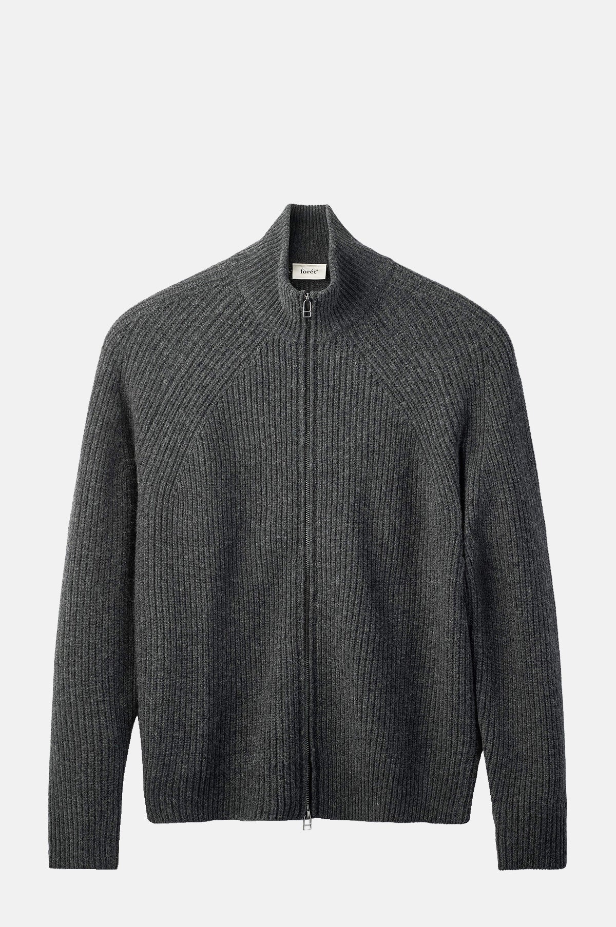 Foret Delta Wool Zip Jacket Dark Grey Melange.