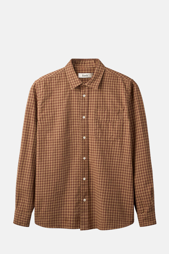 Ridge Flannel Regular Fit Check Shirt Rust Check