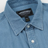 Bleach Denim Utility Shirt Mid Blue