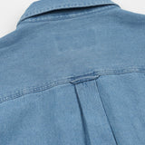Bleach Denim Utility Shirt Mid Blue