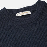 Patch Round Pullover Knit Navy