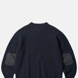 Patch Round Pullover Knit Navy