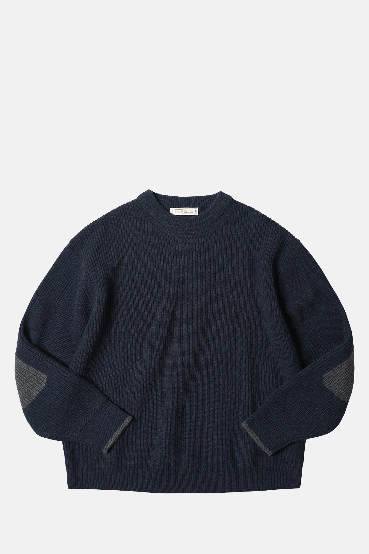 Frizmworks Patch Round Pullover Knit Navy.