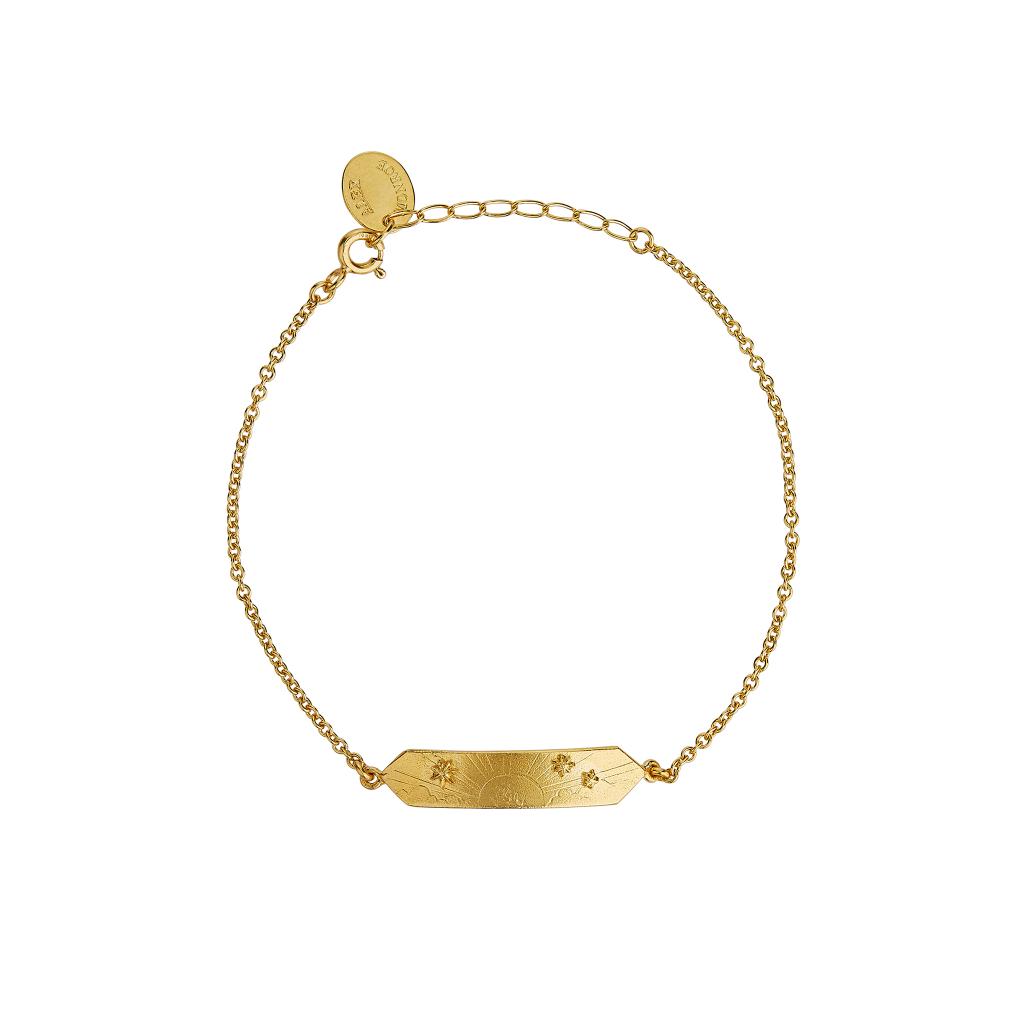 A.M. Sail into the Sunset Engraved I-D Bracelet Gold