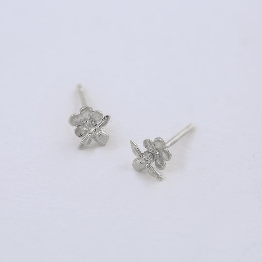 A.M. Forget Me Not Stud Earrings with Itsy Bitsy Bee Silver