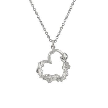 A.M. Floral Heart Necklace with Itsy Bitsy Bee Silver