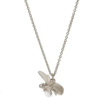 A.M. Flying Bee with Pearl Necklace Silver