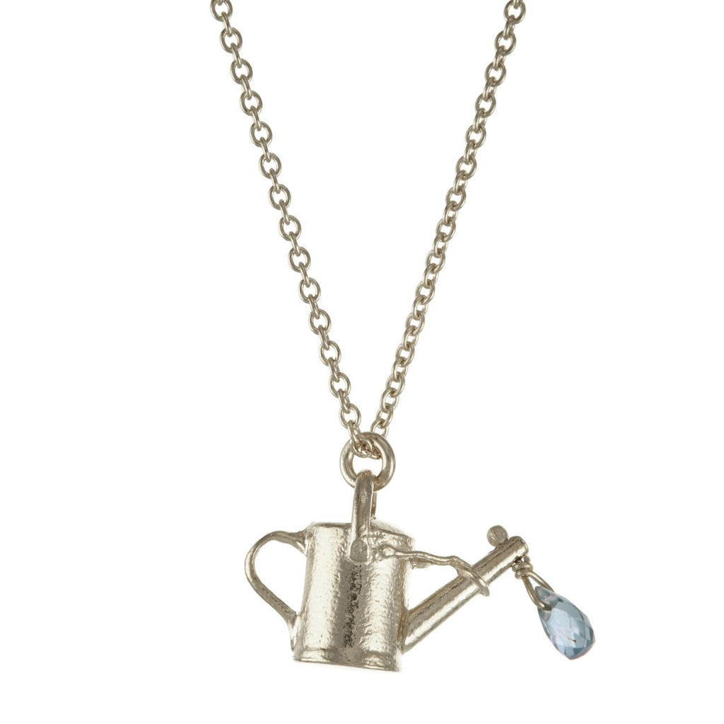 A.M. Watering Can Necklace with Blue Sapphire Silver