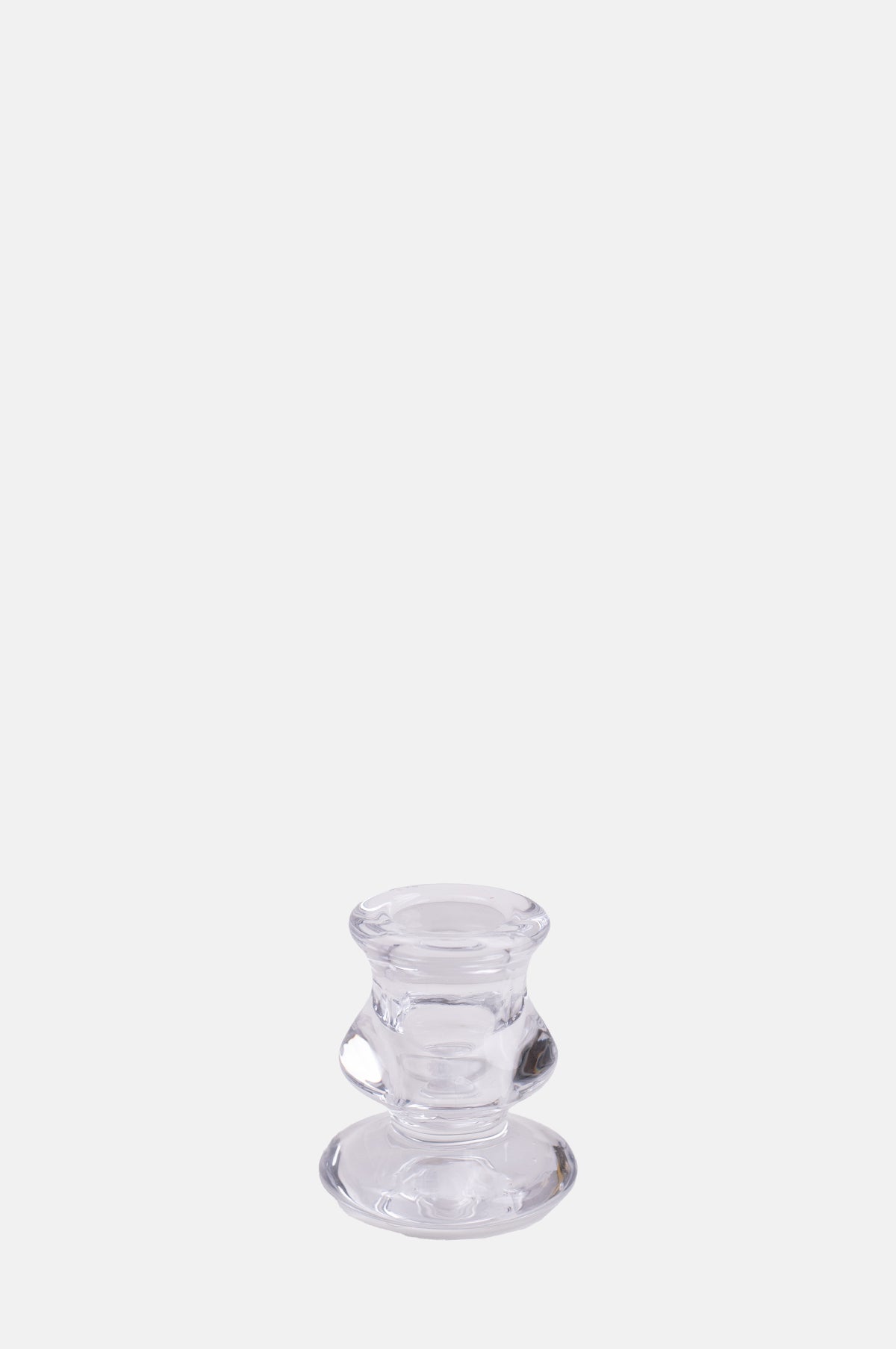 Gisela Graham Glass Candlestick Clear.