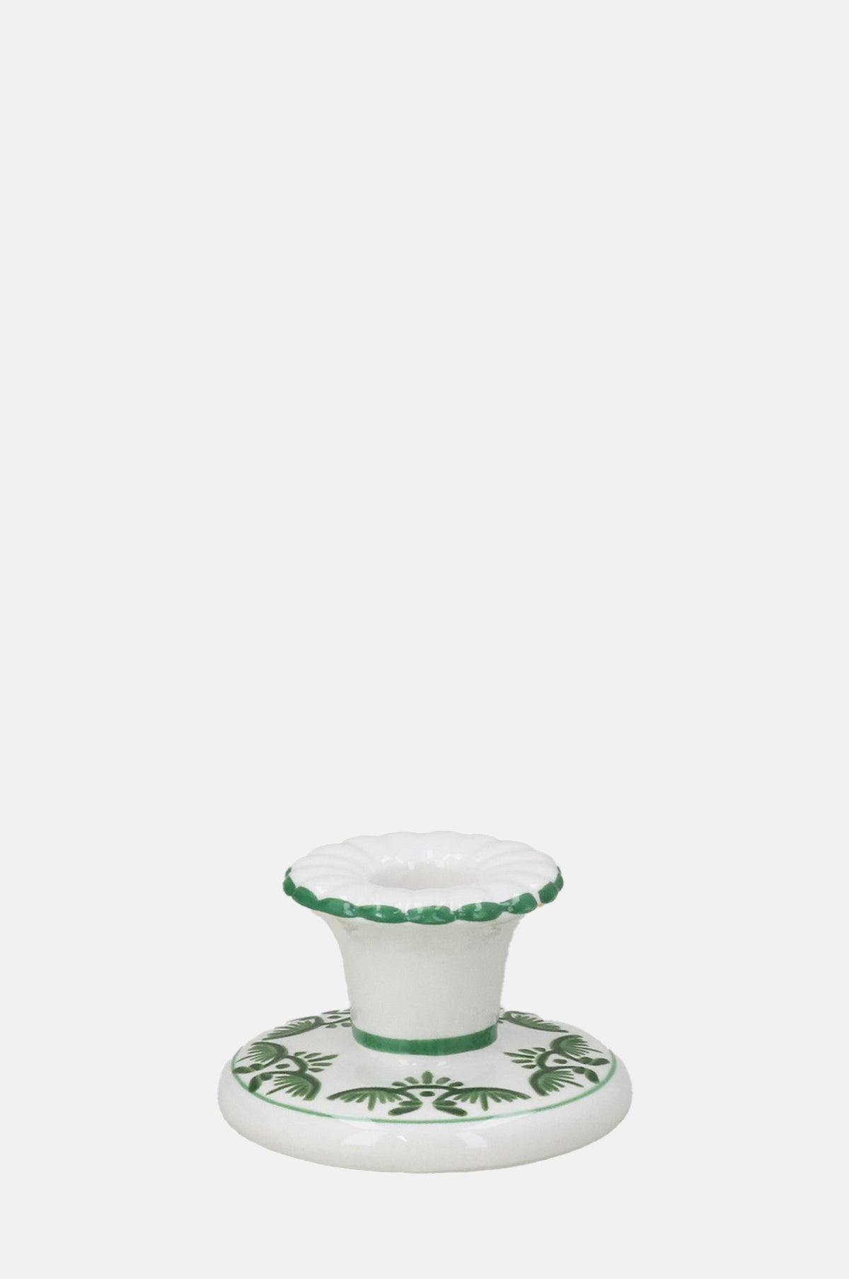 Gisela Graham Green Folk Ceramic Candlestick.